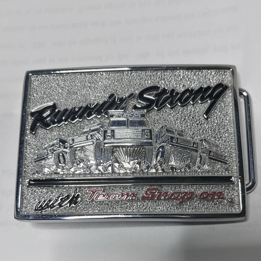 SNAP-ON TOOLS Belt Buckle Chrome over Solid Brass RUNNIN’ STRONG SSX-1176 USA